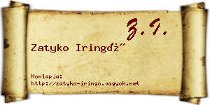 Zatyko Iringó névjegykártya